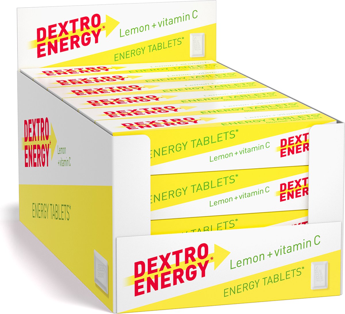 Dextro Energy Zitrone | Dextrosetabletten mit Vitamin C | 24 Stück | für den schnellen Energieschub | Wertverpackung