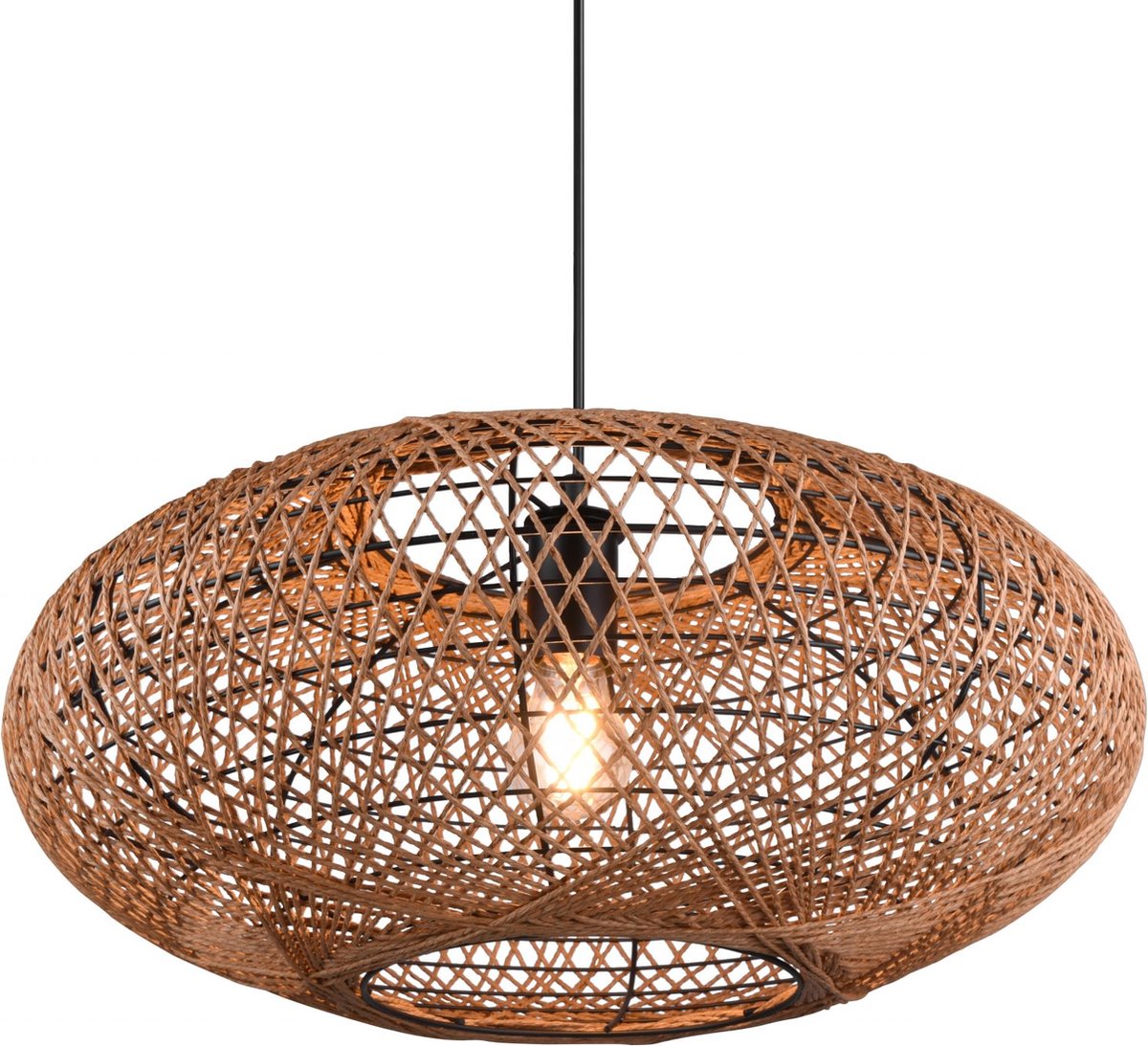 Trio hedda - hanglamp - zwart mat - excl. 1x e27 4w - aanpasbaar in hoogte