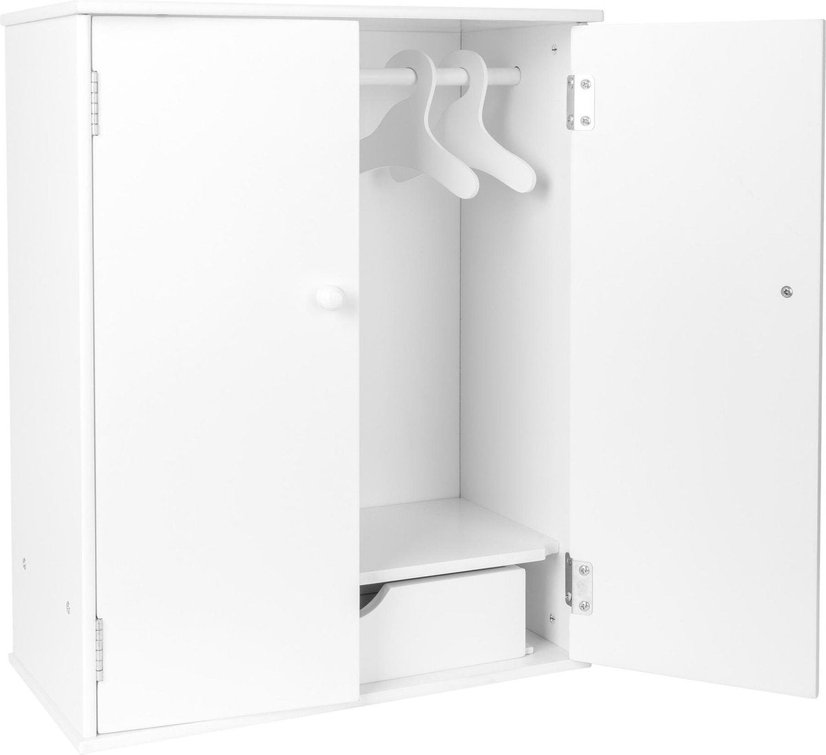 Small Foot - Puppengarderobe aus Holz mit Kleiderbügeln, 3-teilig.