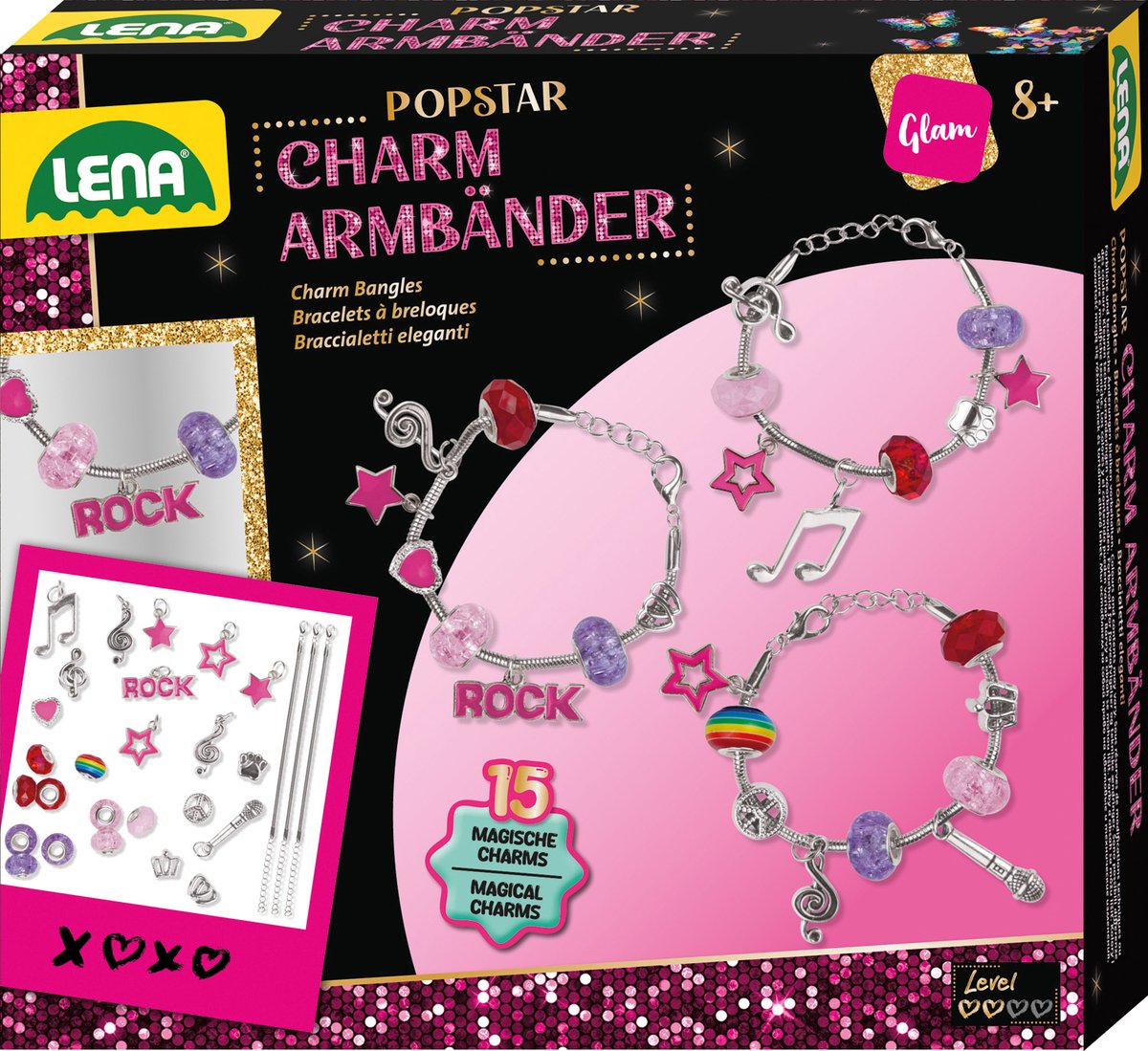 Lena Charm-Armbänder Popstar-Schmuckset für Kinder mehrfarbig.
