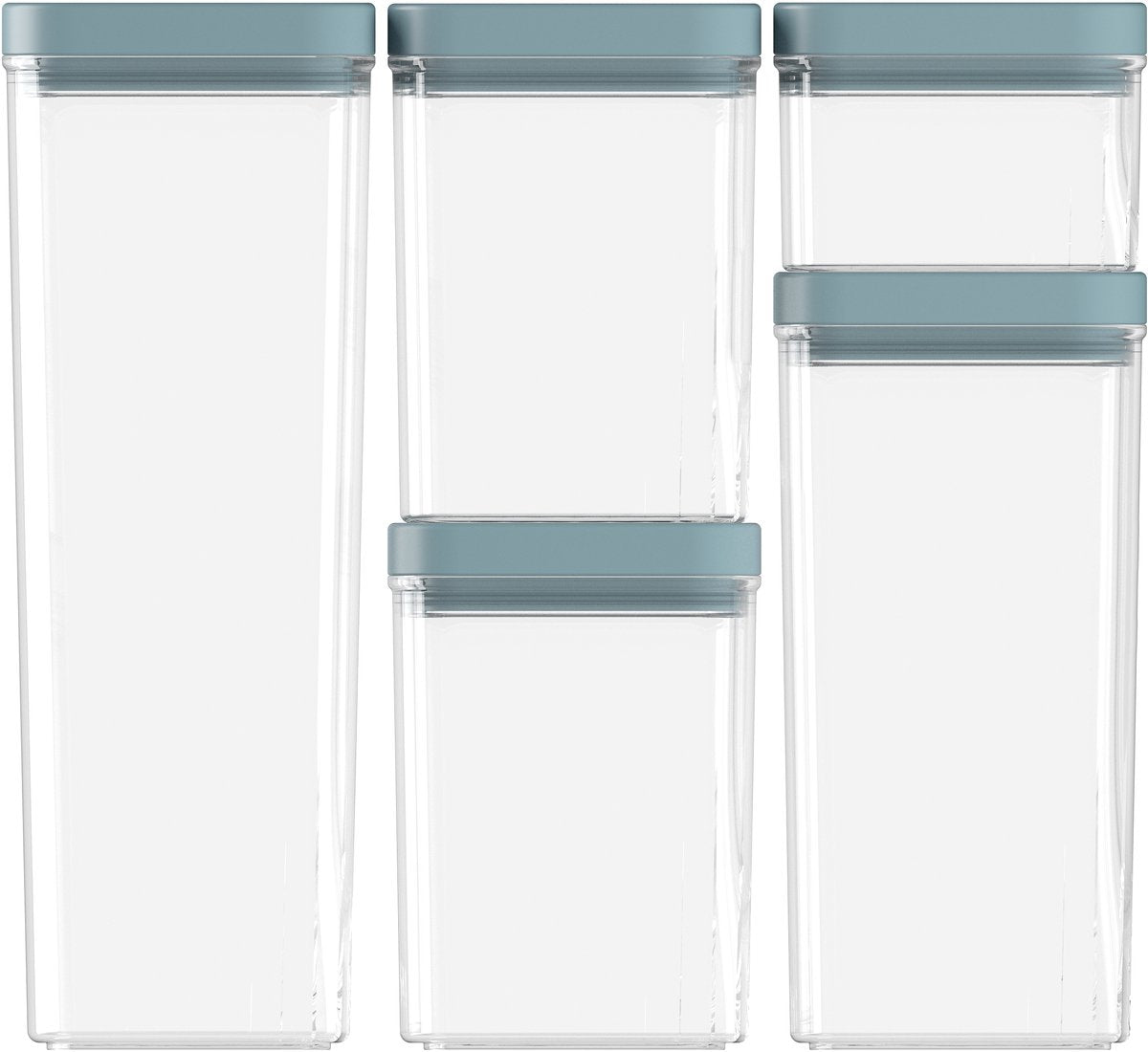 Curver Kara Vorratskanister – Set 0,5l + 2x1,2l + 1,8l + 2,4l – Türkisblau