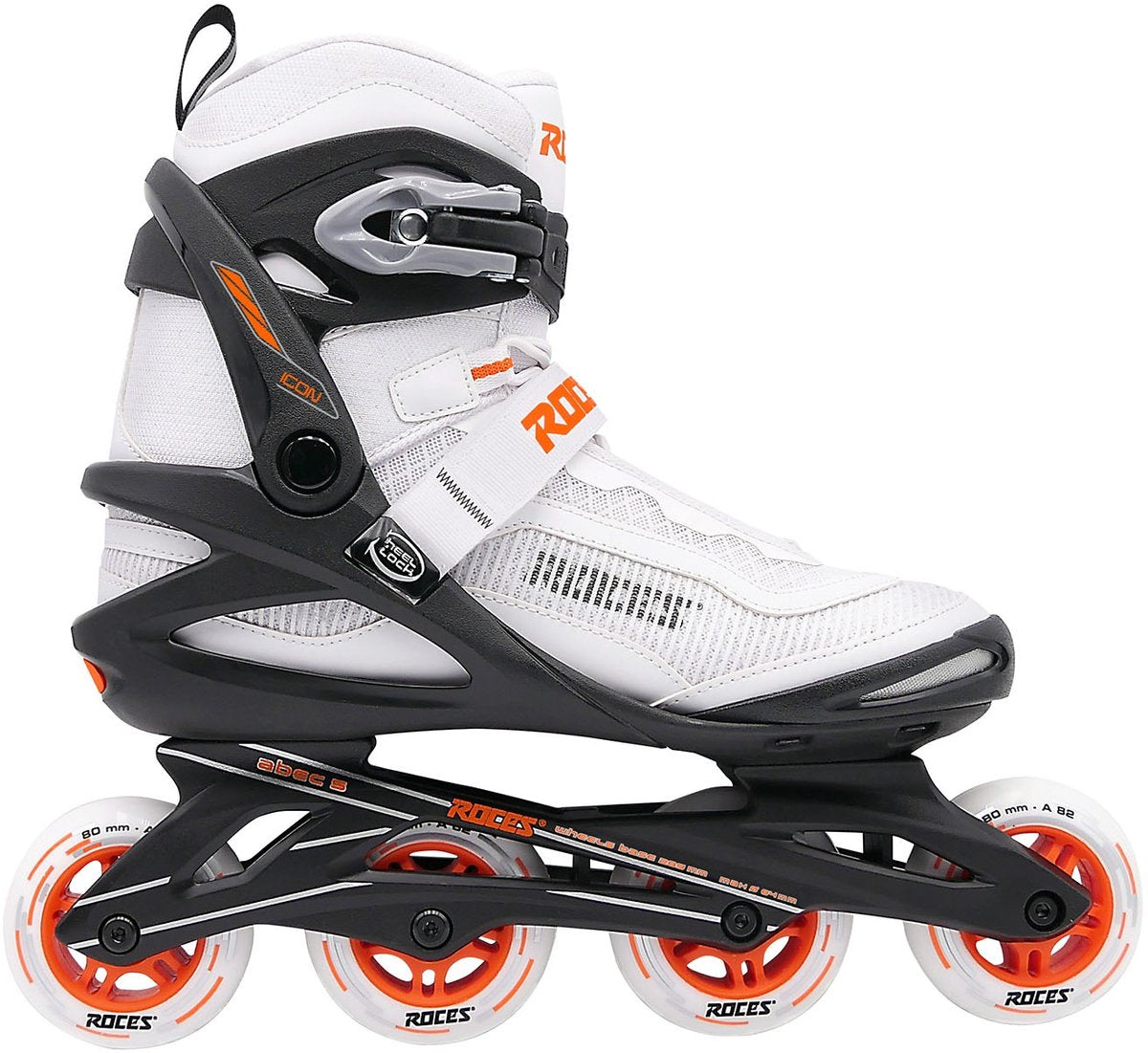 Roces Icon X 80 Inline Skates - Inlineskates - Weiß Orange - Größe 40