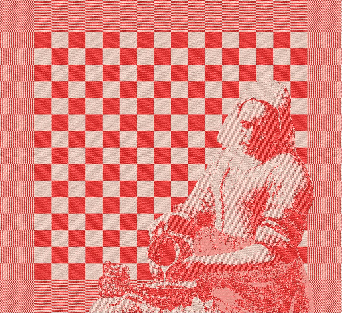 Ddddd Geschirrtuch Milchmädchen 60 x 65 rot | 6 Stück