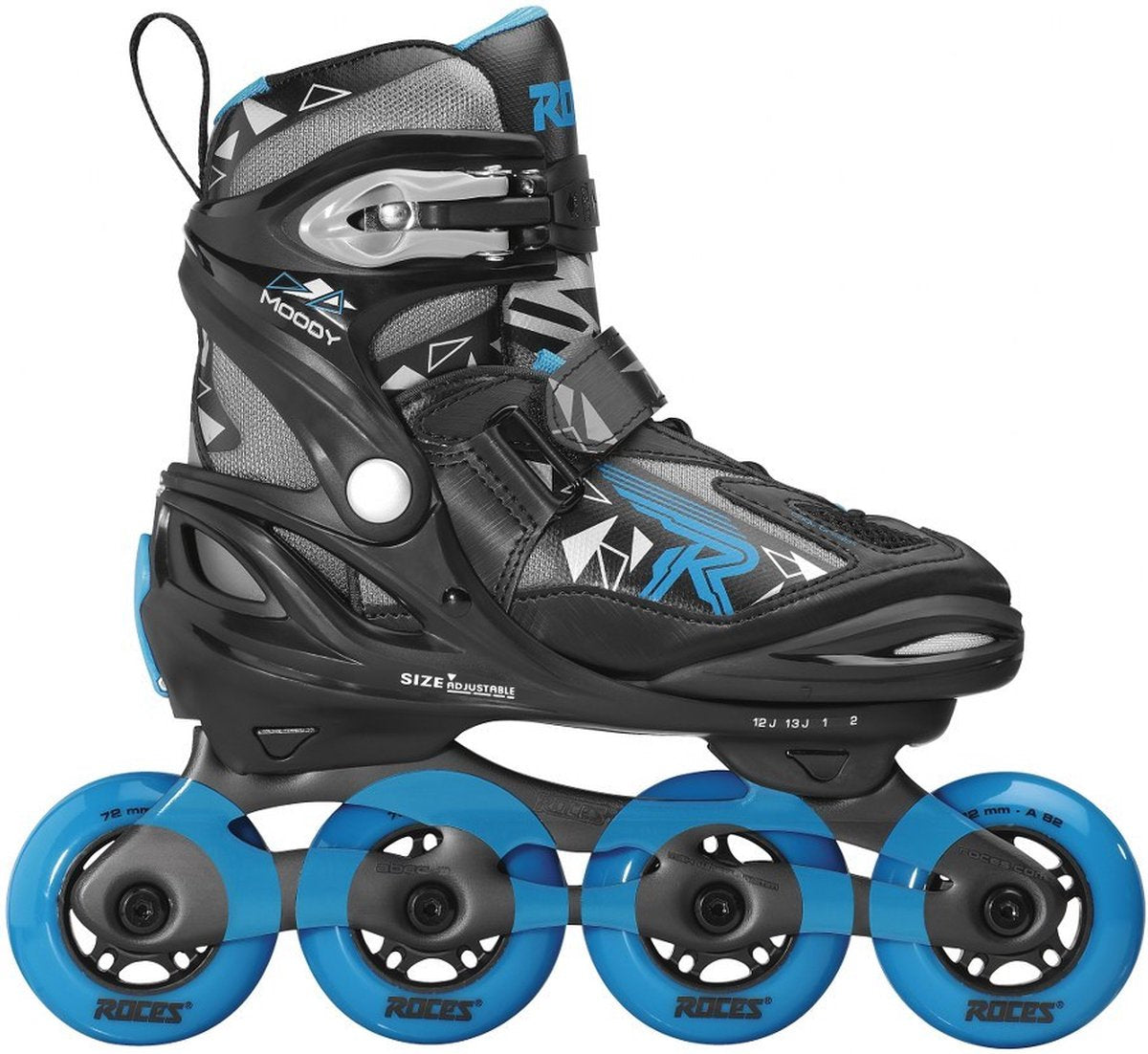 Inlineskates Moody Tif 82A schwarz blau Größe 36-40