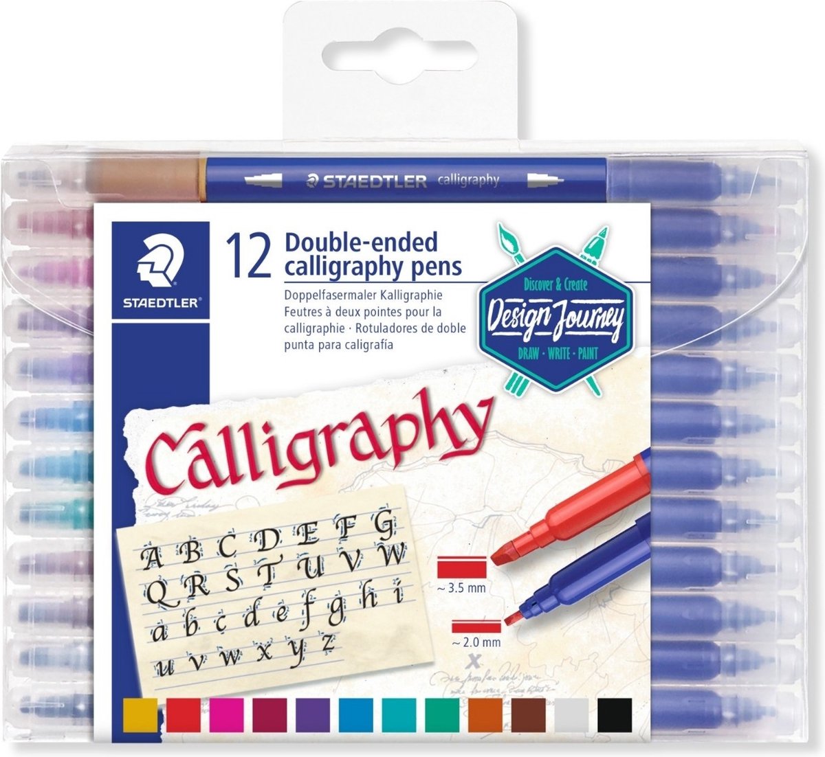 Quantore Kalligraphiestift Duo Point – 12 Farben