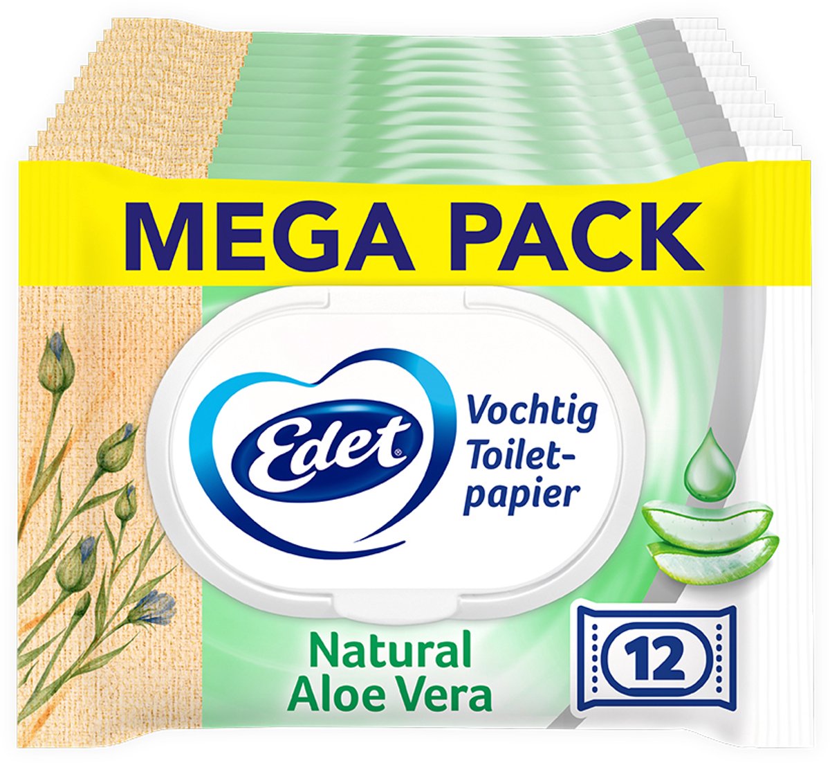 Edet feuchtes Toilettenpapier Aloe Vera – 12 x 42 = 504 Blatt