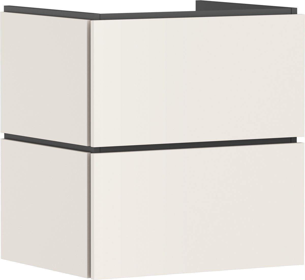 Hansgrohe xilesa e – Badmöbel – Größe 580 470 mm – 2 Schubladen – Push-Open-Schubladen – für Waschbecken – Sand mattbeige