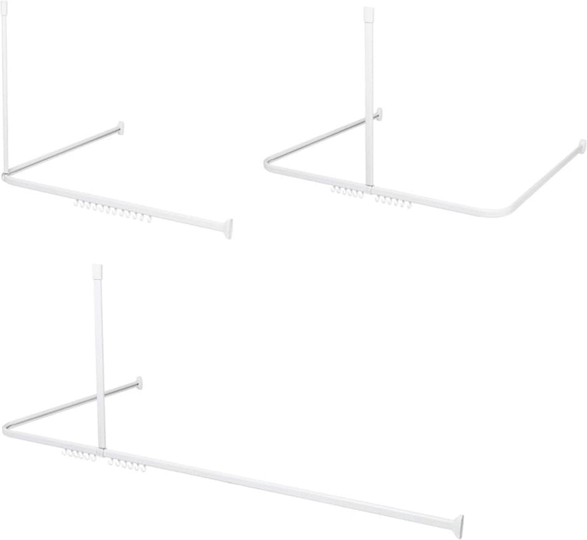 Dichtungsfellduschvorhangstange Set Easy Roll White