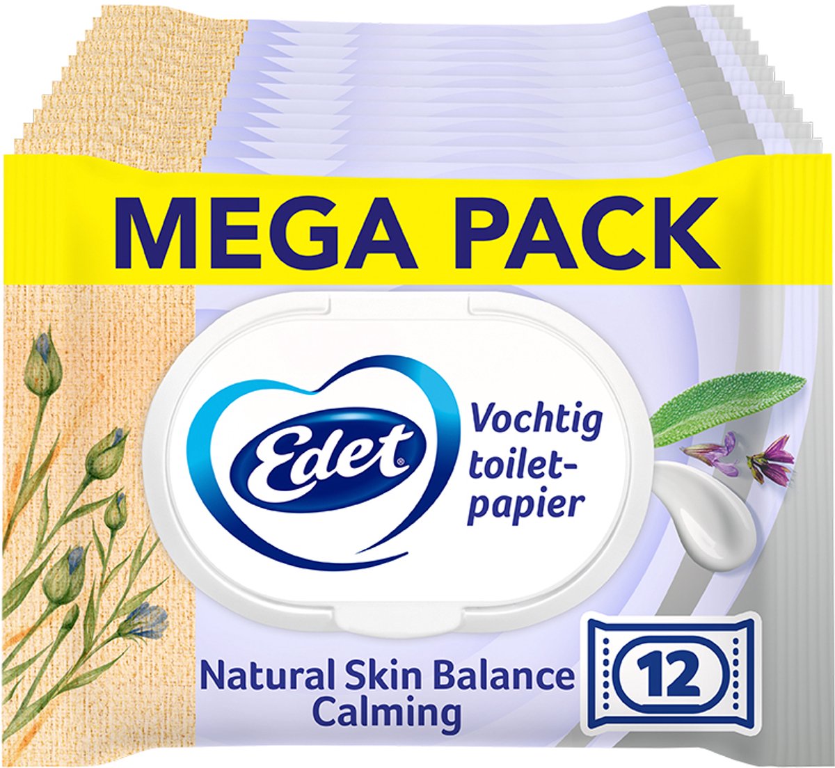 Edet Feuchtes Toilettenpapier Natural Skin Balance – 12 x 42 = 504 Blatt