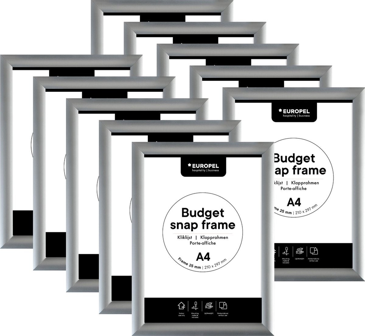 Europel kliklijst - 10 stuks - budget - a4 - 21 x 29,7 cm - 25mm frame