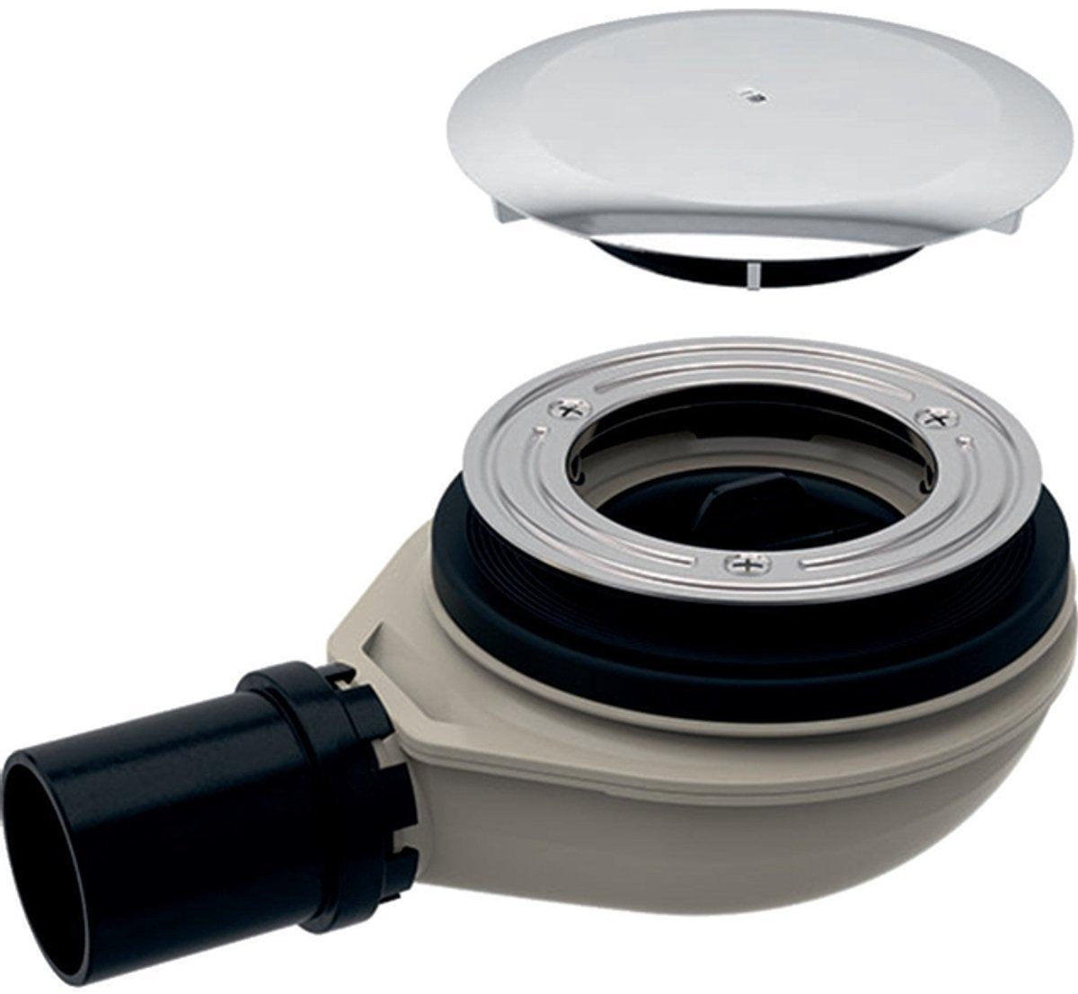 Geberit setaplano Duschwannenablauf 40mm mit Deckelwassersperre 30mm chrom