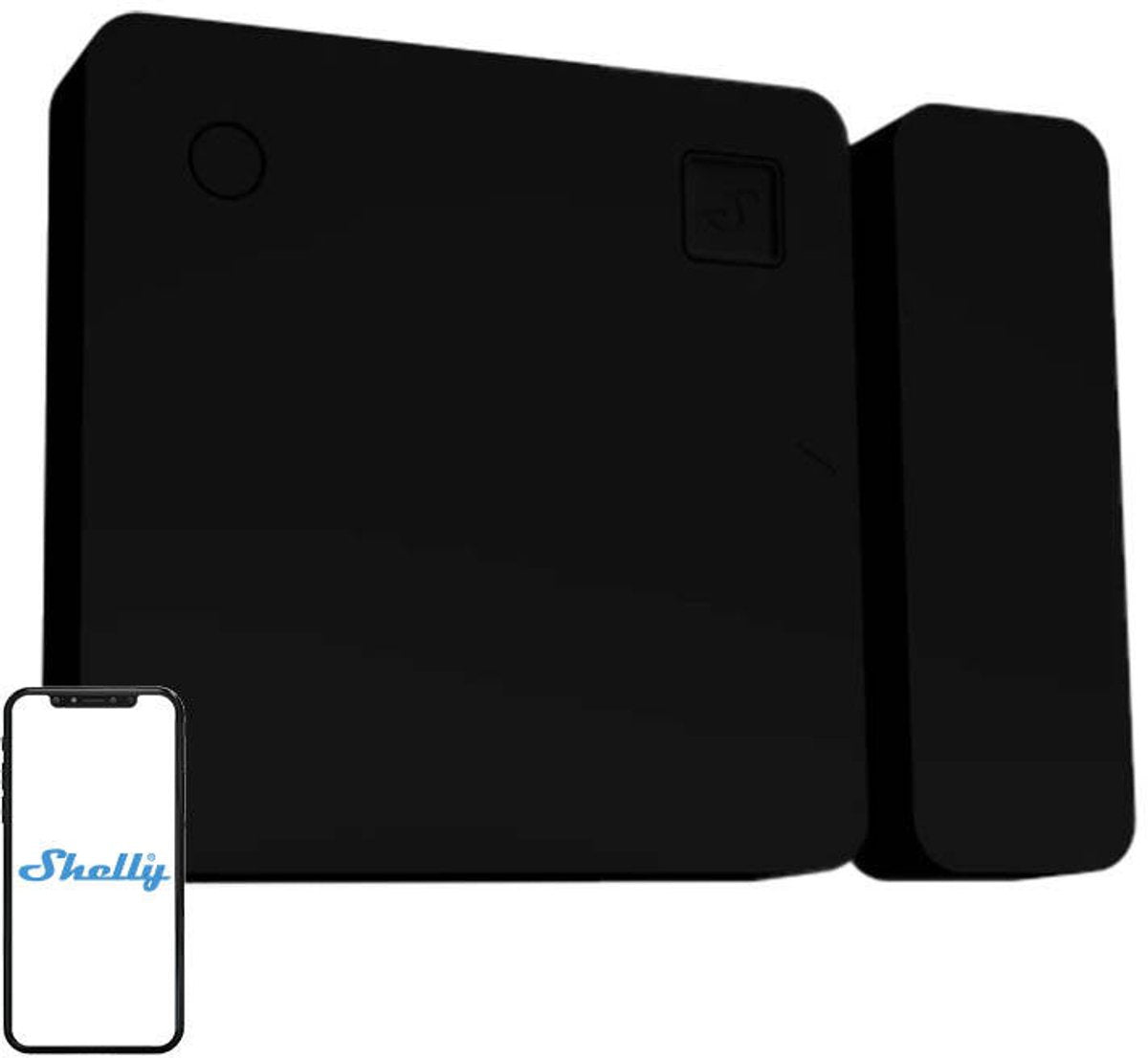 Shelly Blu Türfenster, schwarze Tür, Fensterkontakt, Bluetooth