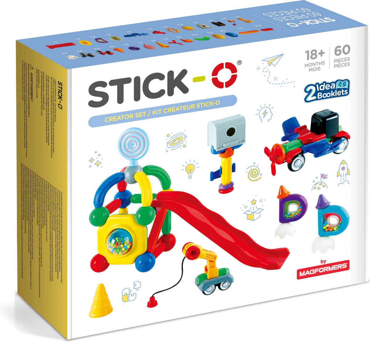 Stick-o Creator-Set – Magnetspielzeug – 60 Teile – Magnetspielzeug – Babyblöcke
