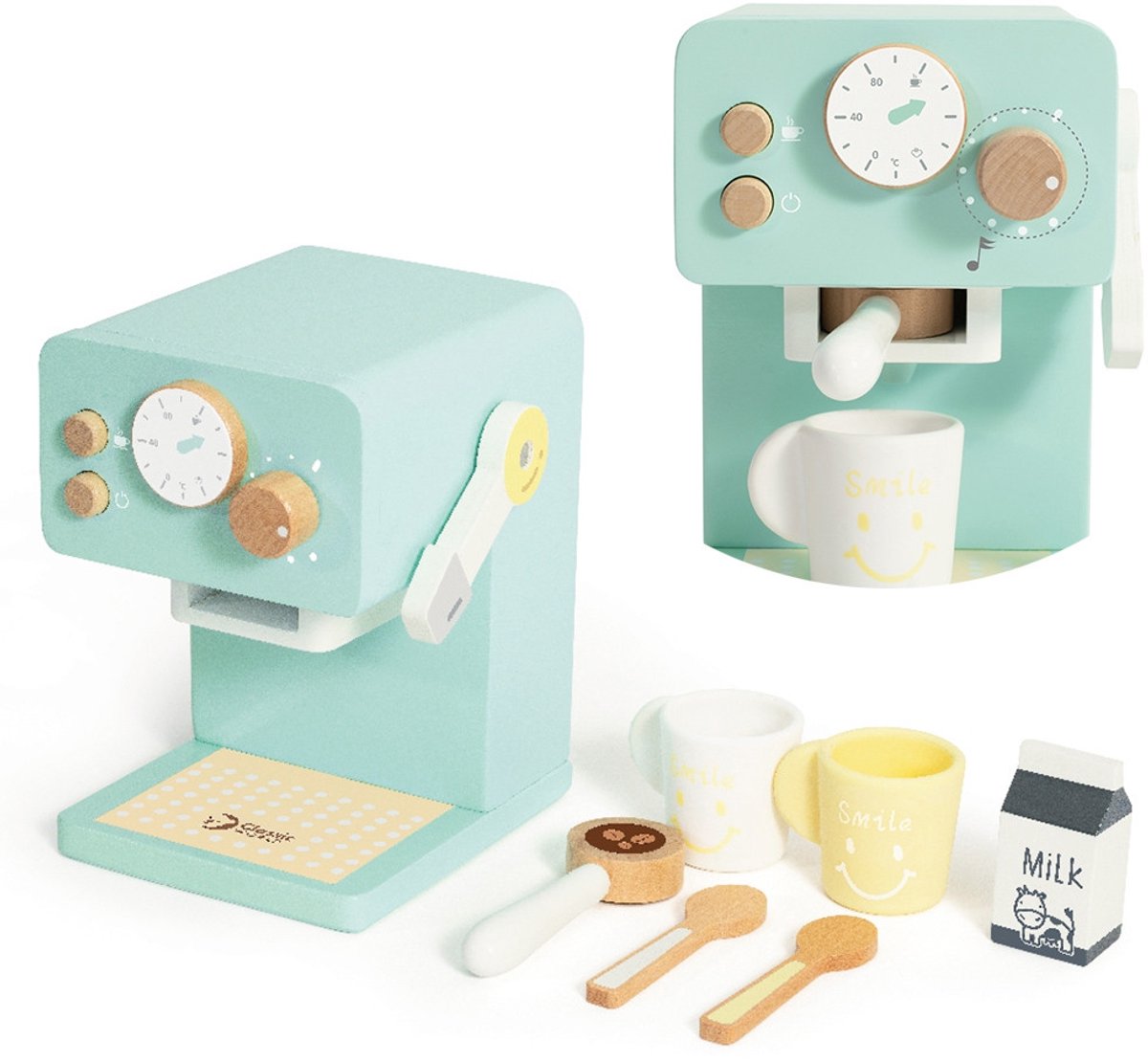 Classic World Kaffeemaschine aus Holz, 7-teilig.