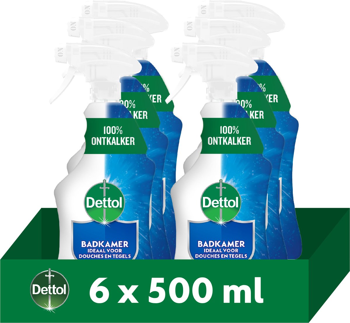 Dettol - allesreiniger spray - badkamer - 6 x 500 ml - voordeelverpakking