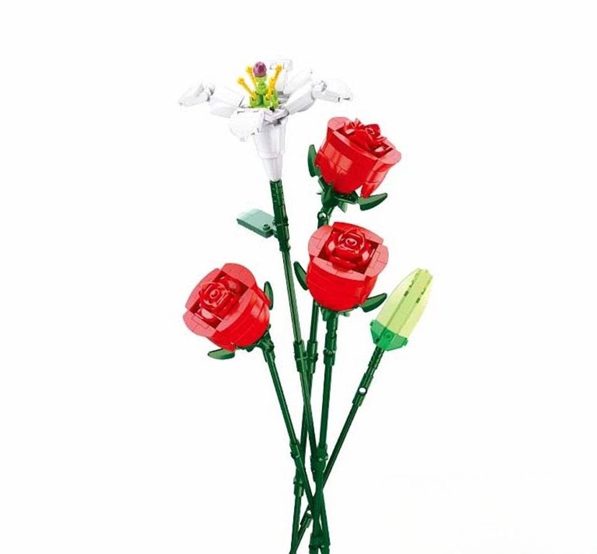 Sluban Blumen Blumen Rosenstrauß Bauspielzeug Kunstblumen Dekoration – Botanische Blumen – Bauset für Erwachsene und Kinder Baukasten mit 267 Bausteinen – M38-B1121B