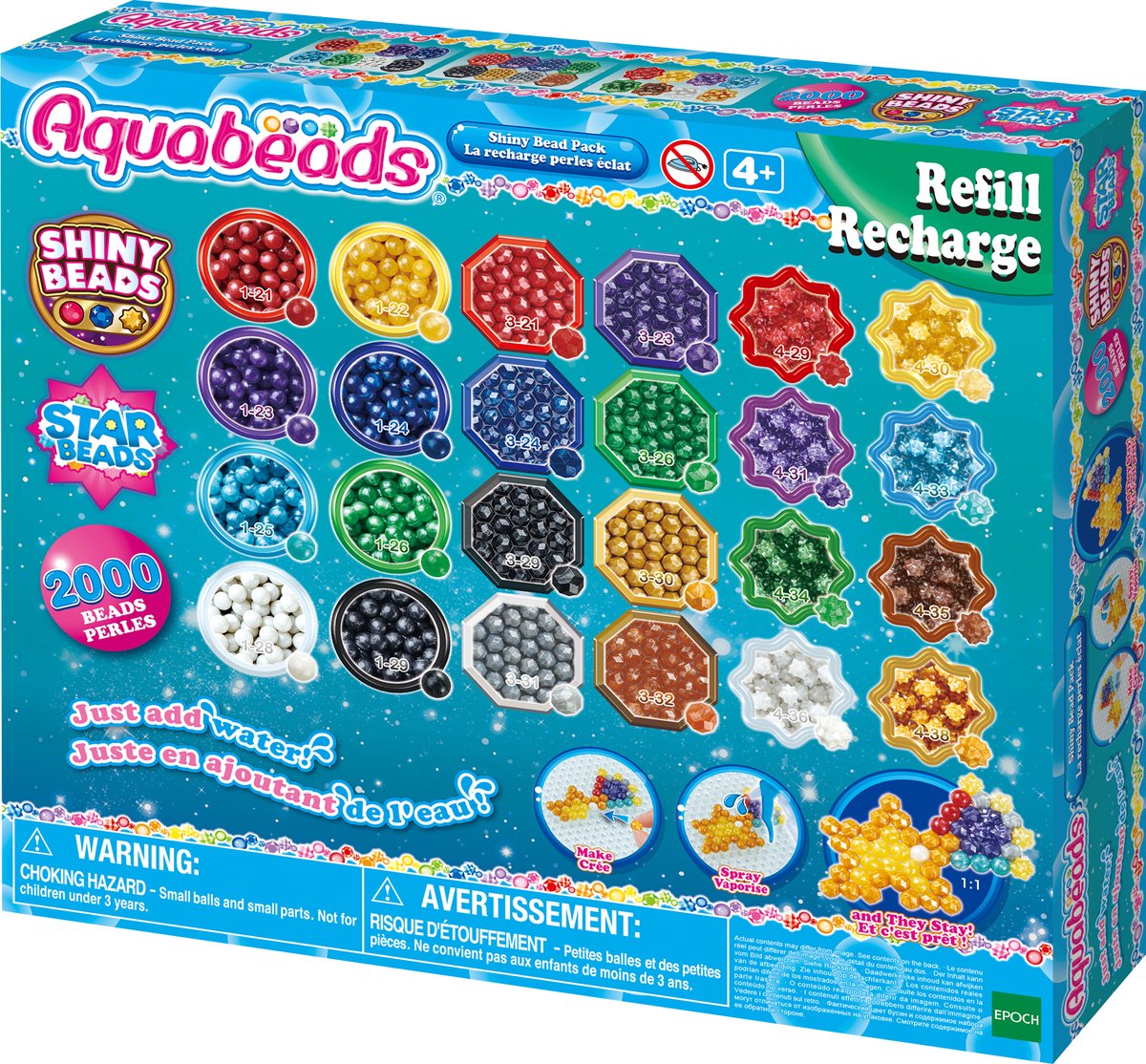 Epoch Aquabeads 31995 Nachfüllpackung mit glänzenden Perlen