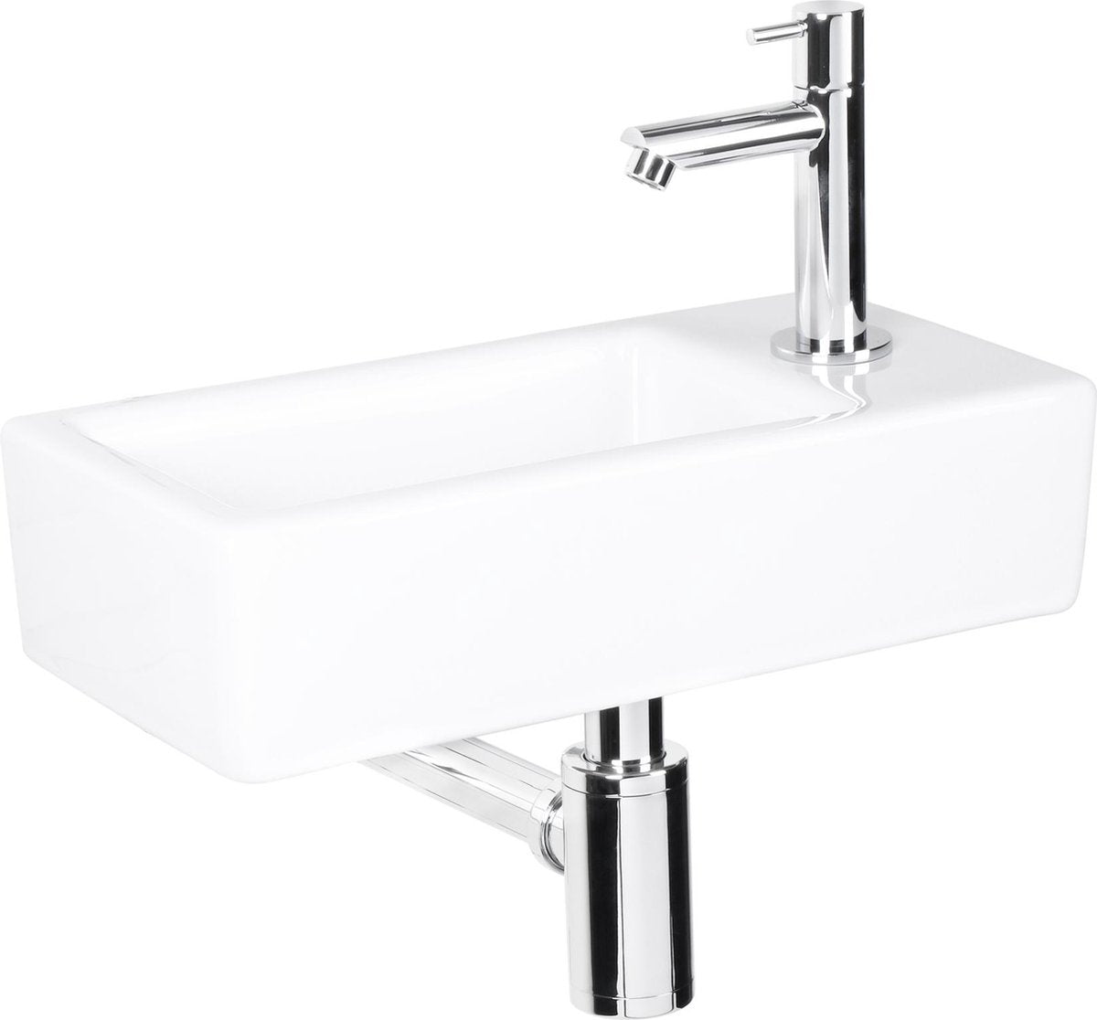 Differnz Brunnenset Helios Rechteck rechts 37,5x18,5x9,5cm Keramik weiß
