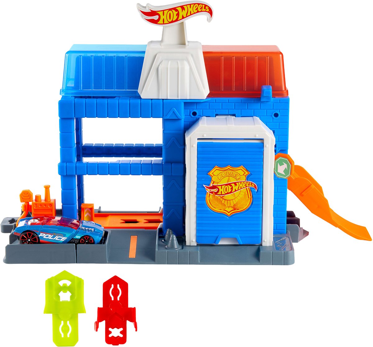 Hot Wheels City Center Police Tower Spielset Spielset – mit Polizeiauto aus Metall