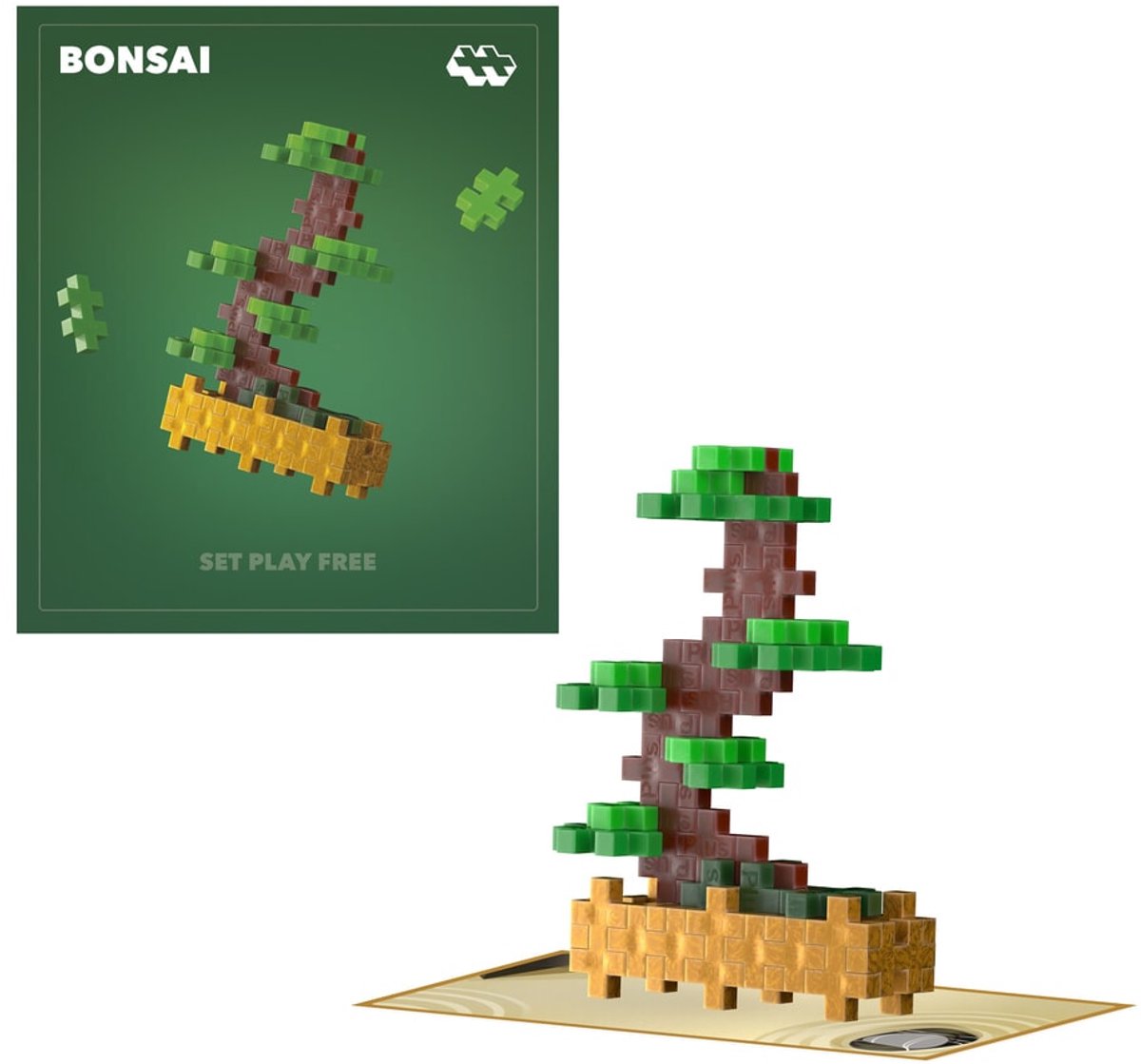 Plus-Plus-Pflanzenpakete – grüne Bonsai-Plus-Plus-Blumenpflanzen (4338)