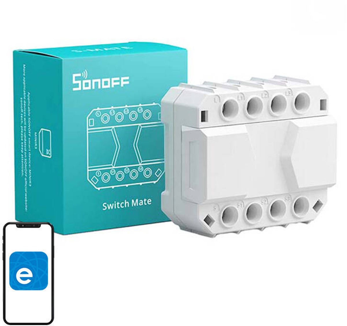 Sonoff s-mate – 3-Kanal-Sender – kompatibel mit Mini R3 – batteriebetrieben – 50 m Reichweite
