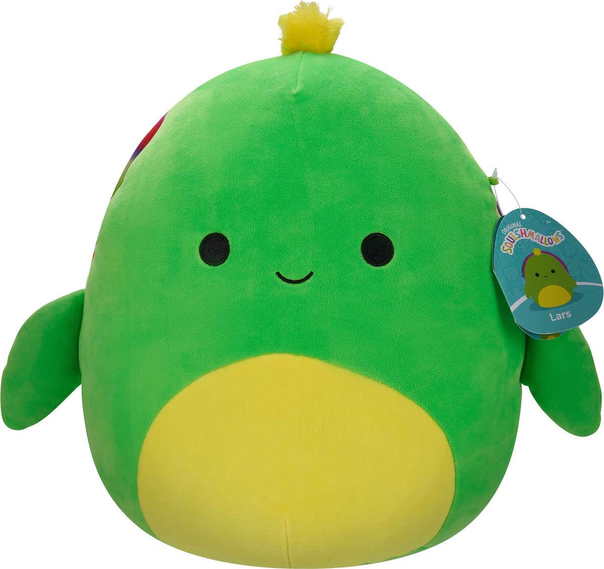 Squishmallows Lars – neongrüne Schildkröte mit neonfarbenem Batikpanzer, 30 cm Plüsch