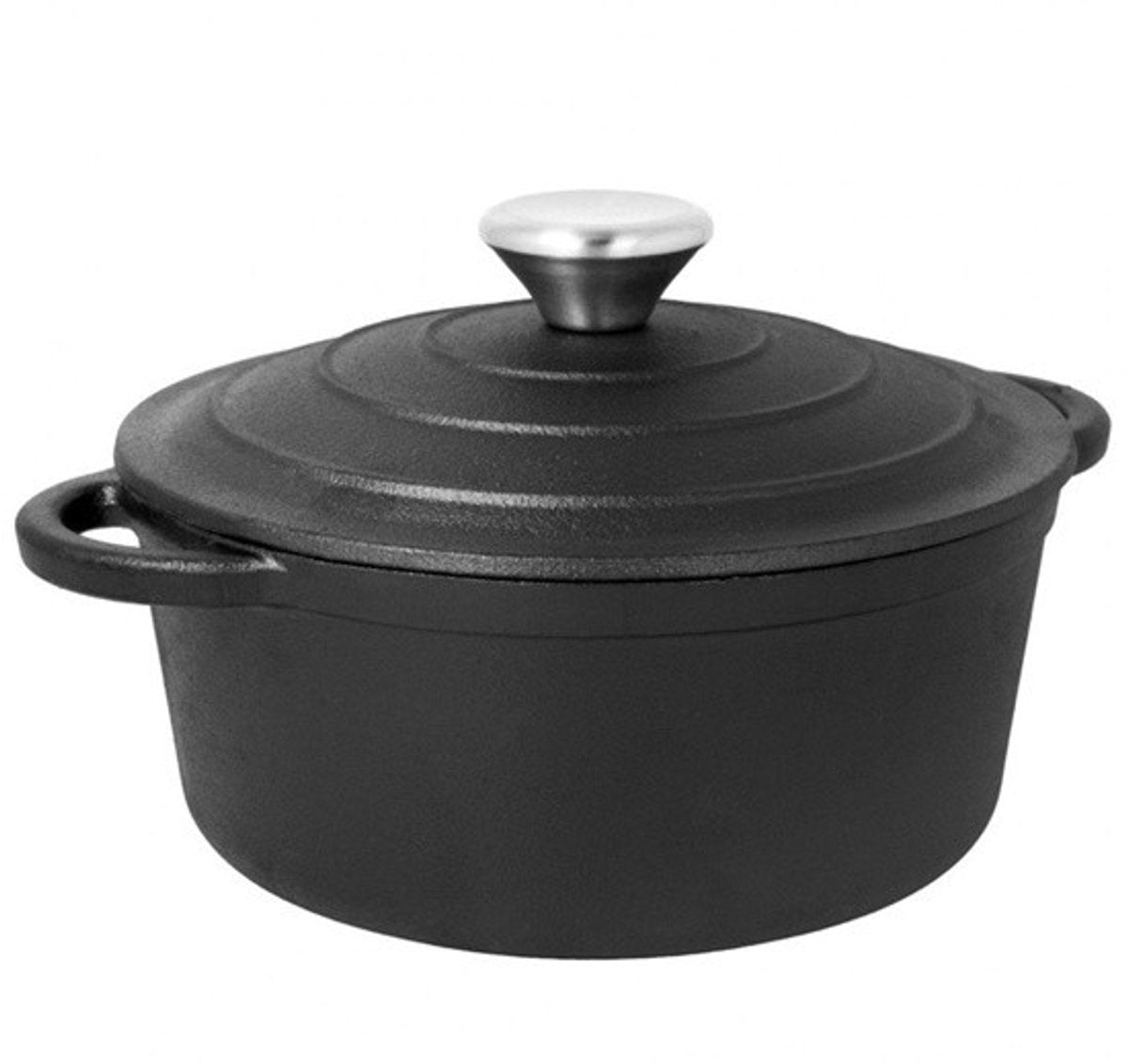 Brunbeste Schmortopf aus Gusseisen – 3,5 l – 24 cm – Kochtopf mit Deckel – Schwarz