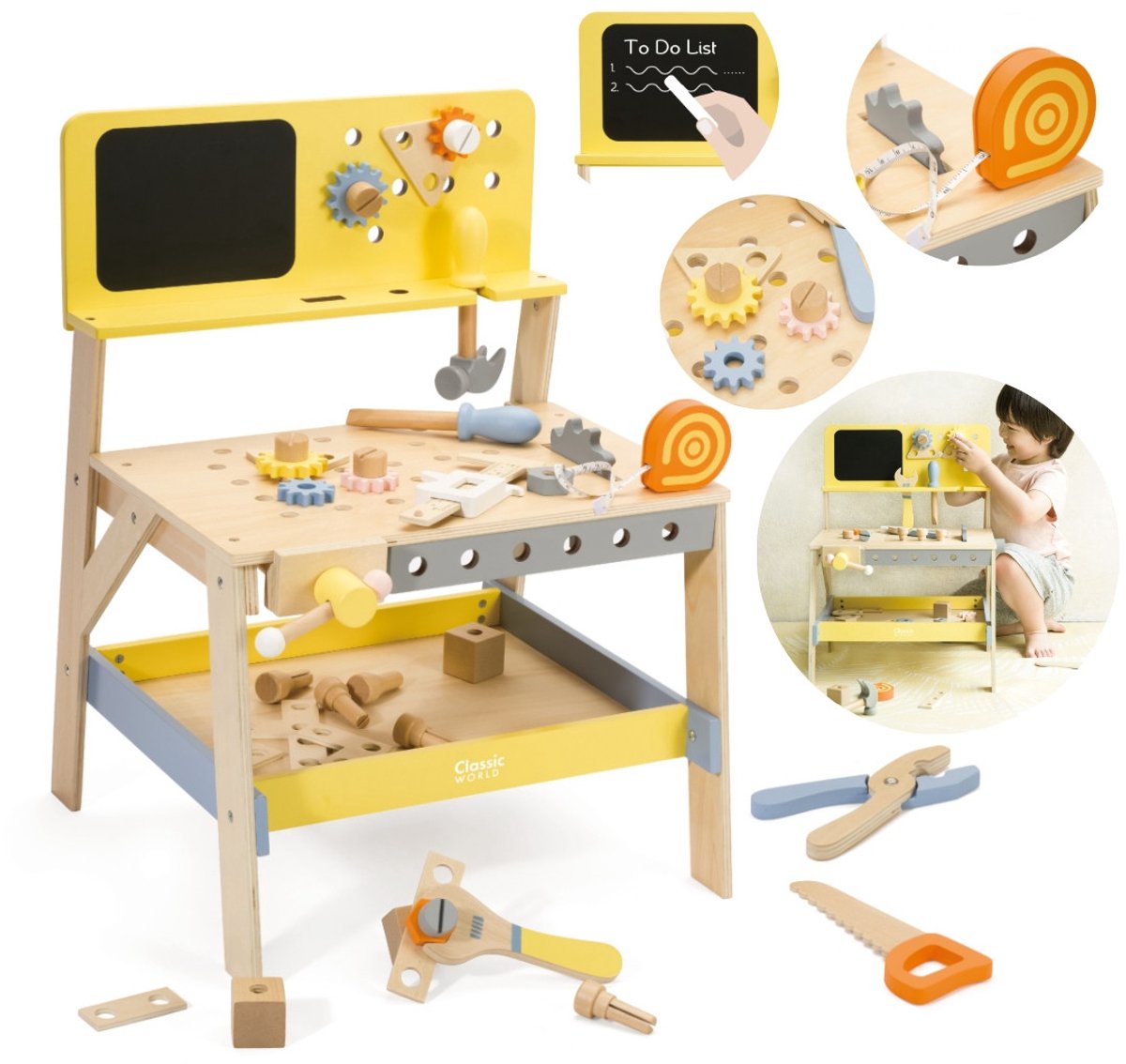 Classic World Holzwerkbank modern, 42-tlg.