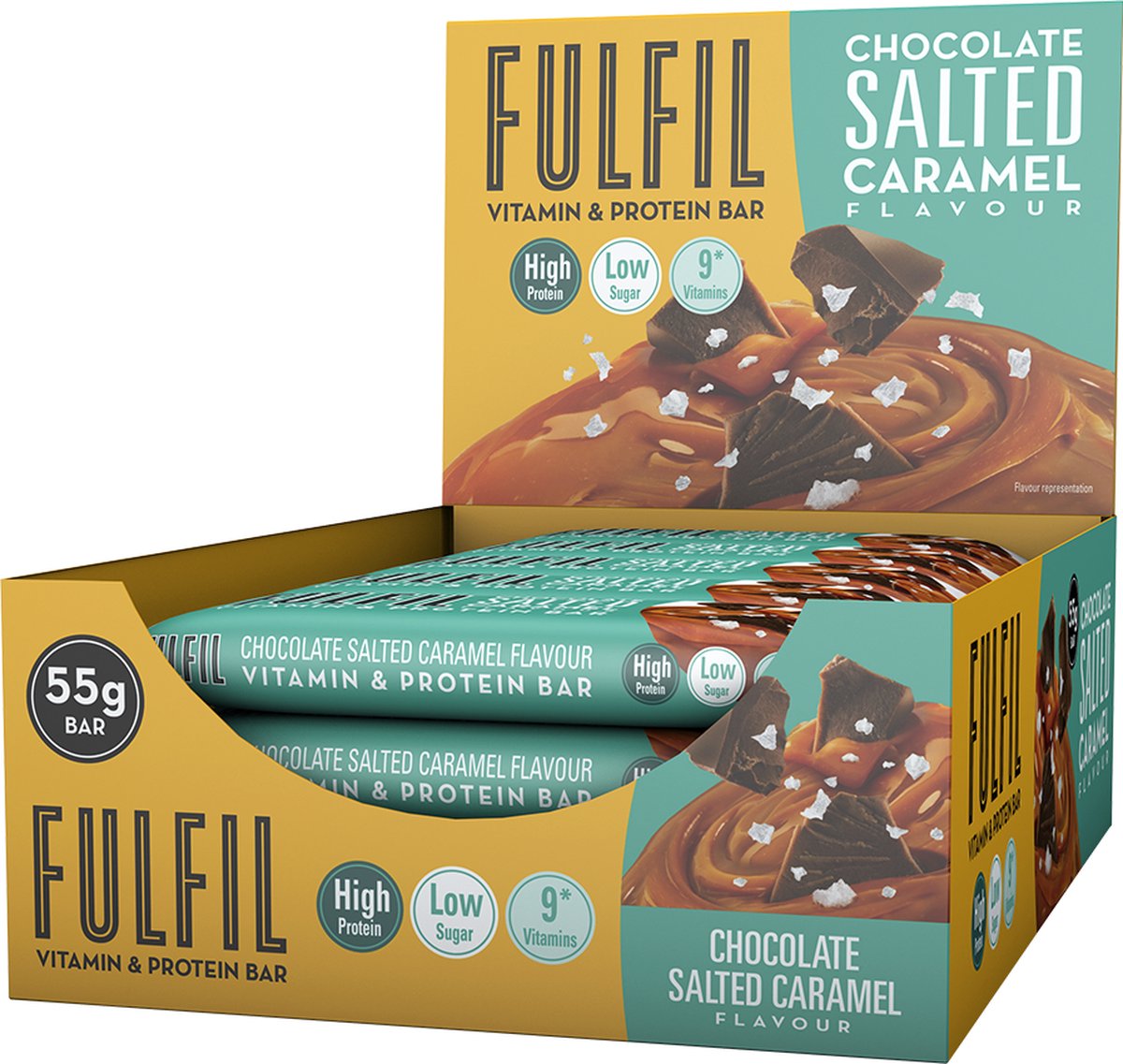 Fulfil nutrition fulfill vitamin protein bars - 15 repen - chocolate salted caramel