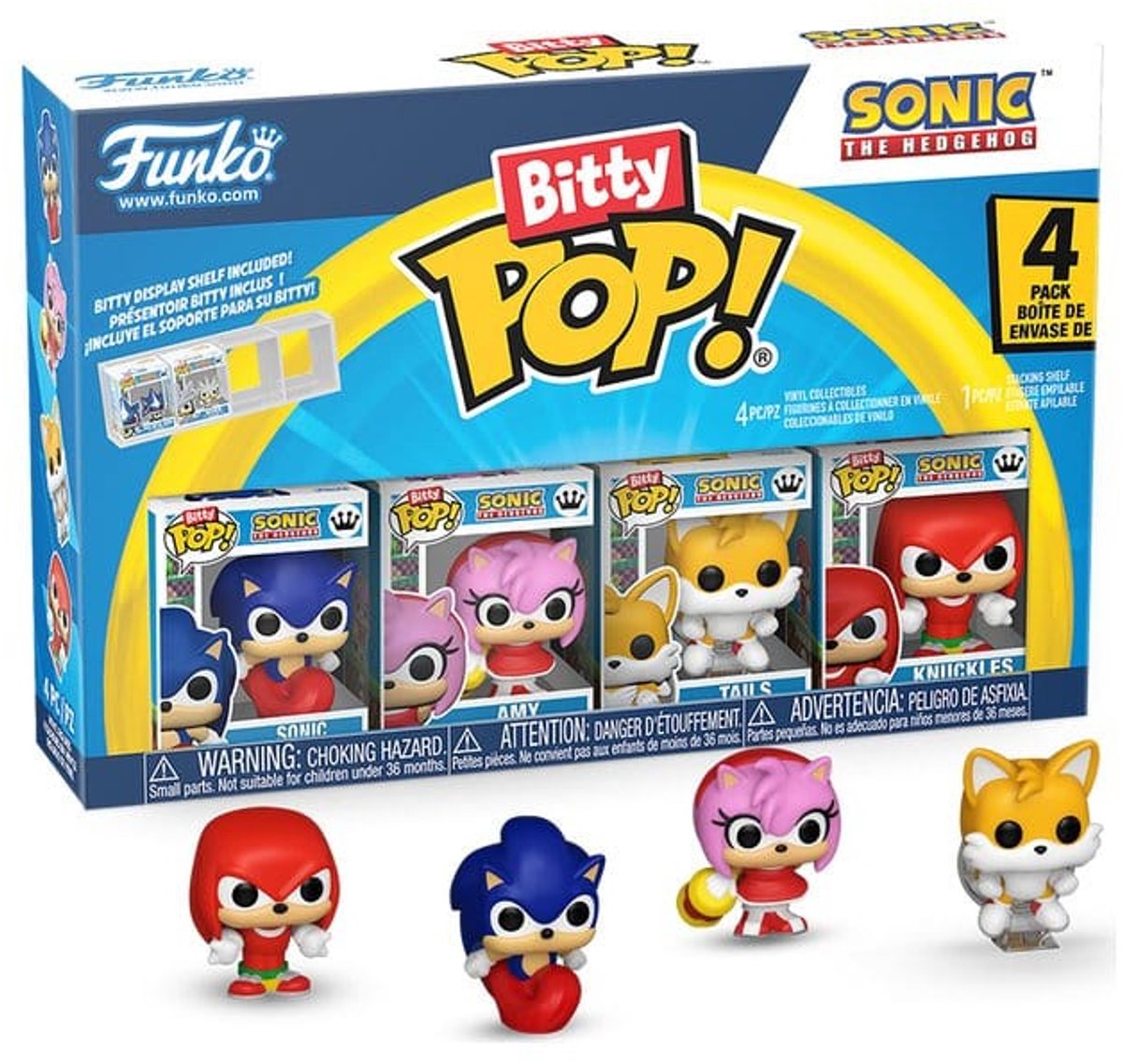 Funko Sonic Bitty Pop! Vinylfigur 4er-Pack Sonic 2,5 cm Minifigur - 2 cm