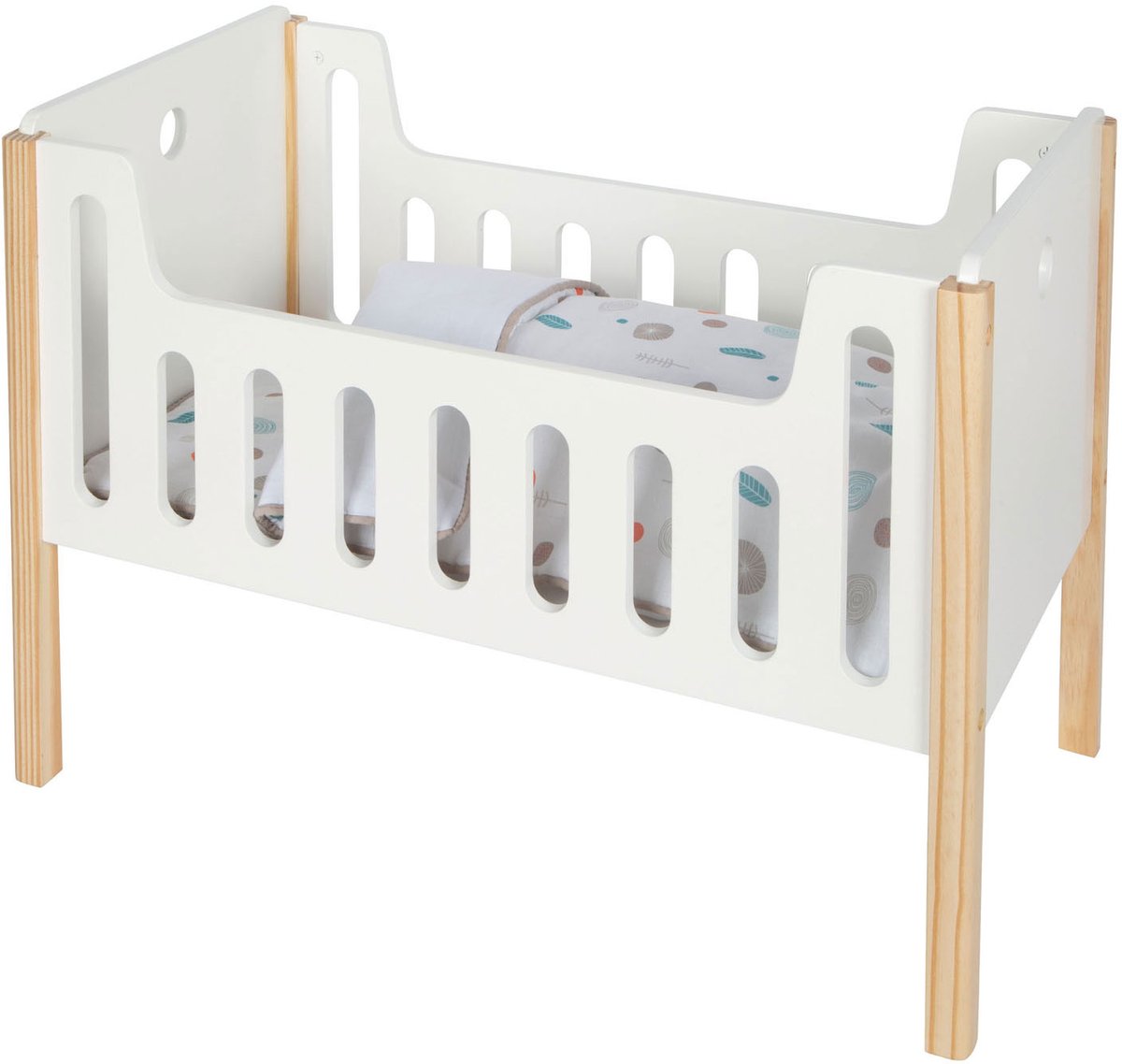 Kleiner Fuß - Holzpuppenbett kleine Knopf