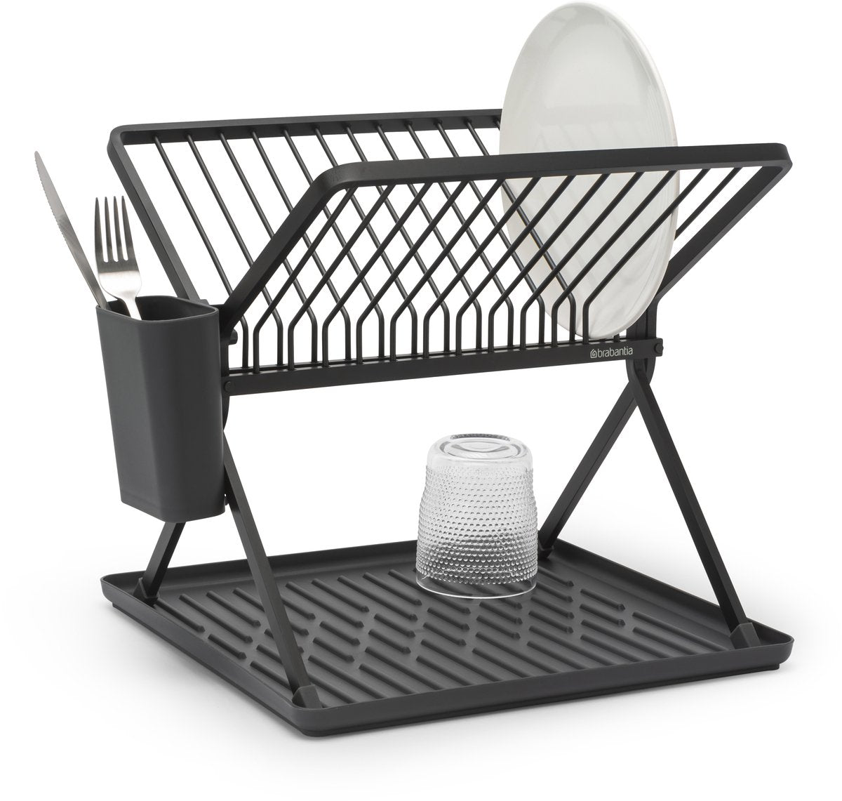 Zusammenklappbares Abtropfgestell für den Spültisch von Brabantia, dunkelgrau