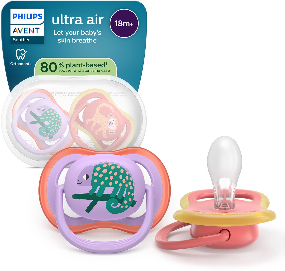 Philips avent ultra air – ademend en lichtgewicht fopspeen (18mnd+) – 2 stuks - scf349 47