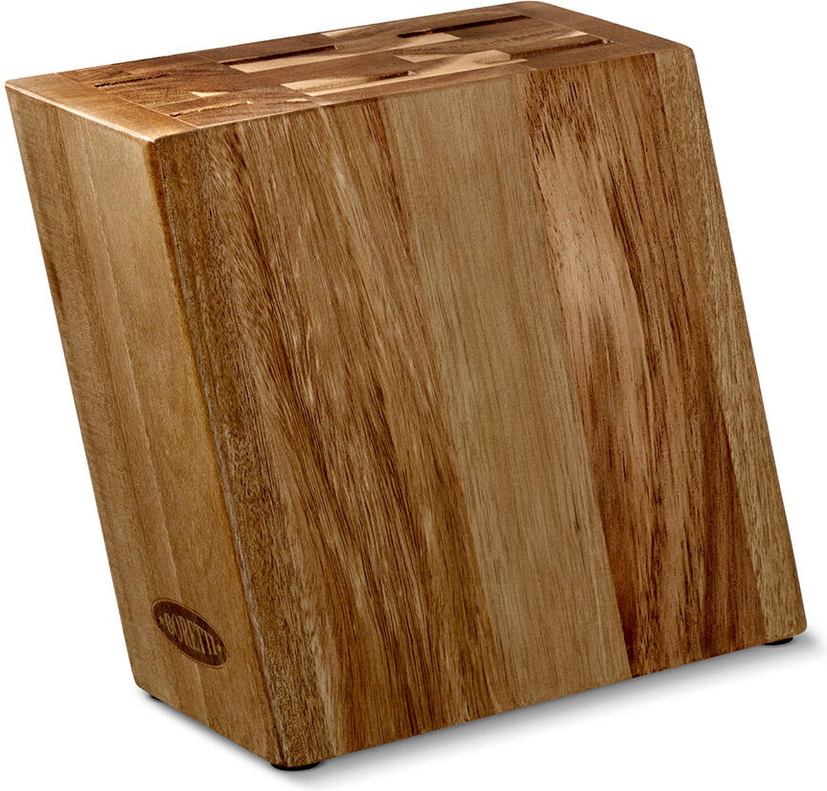 Boretti messenblok - gemaakt van acaciahout - een elegant en stijlvol messenblok, omdat deze messen een podium verdienen.