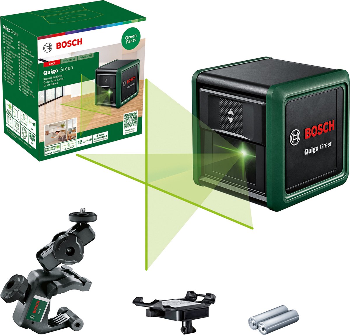 Bosch grün Quigo grün | Kreuzlinienlaser | 12m - 0603663c02