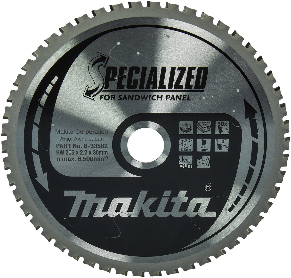 Makita Zubehör Kreissägeblatt Sandwichplatte | spezialisiert 235x30x2,2 50t 0g - b-33582 - b-33582