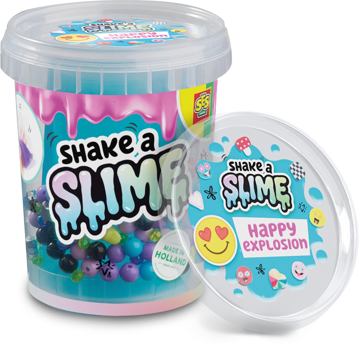 Ses Creative Shake a Slime – Happy Explosion – Schleim – glutenfrei – leicht waschbar – für Kinder ab 5 Jahren – 200 g