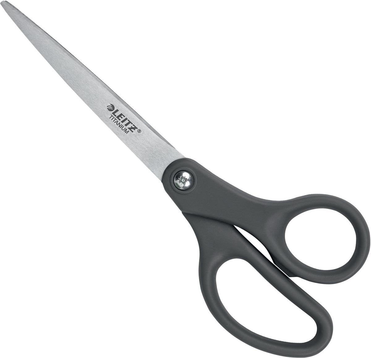 Leitz 54210089 Büro-Bastelschere Büroschere gerader Schnitt grau | satinierter Stahl