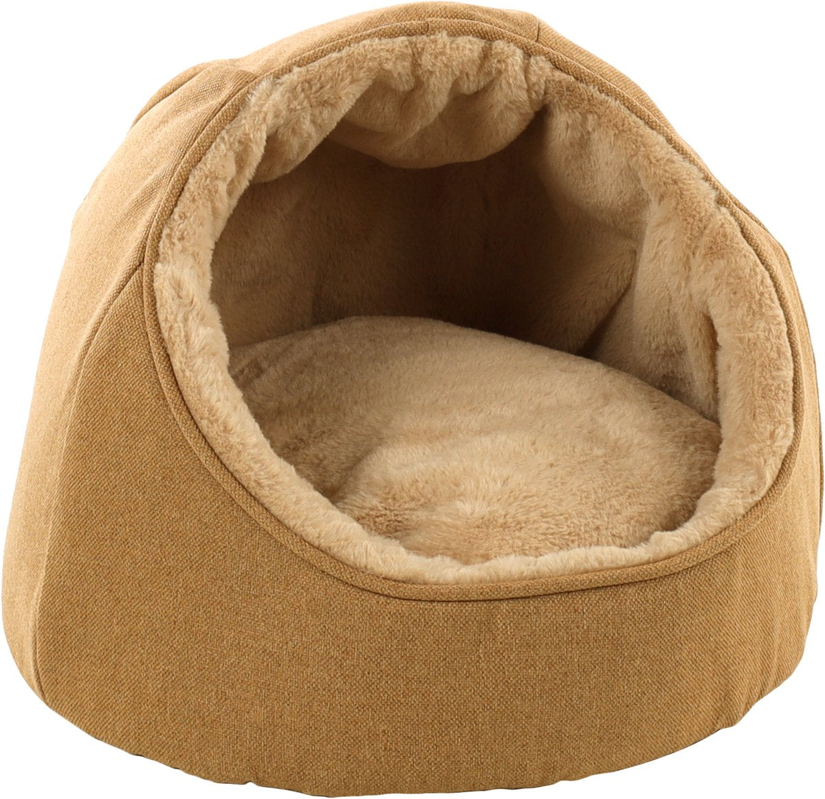 Katzenbett Flamingo - Katzenschlafkorb - Katzenhaus - Katzenhöhle - Katzenhöhle - Ocker, 46 x 46 x 36 cm - Schlafplatz Lana