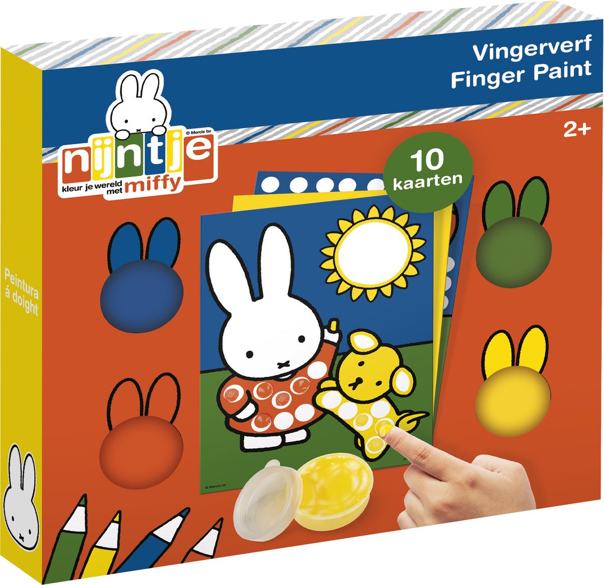 Kreative Bastelgruppe kreativ mit Fingerfarbe Miffy