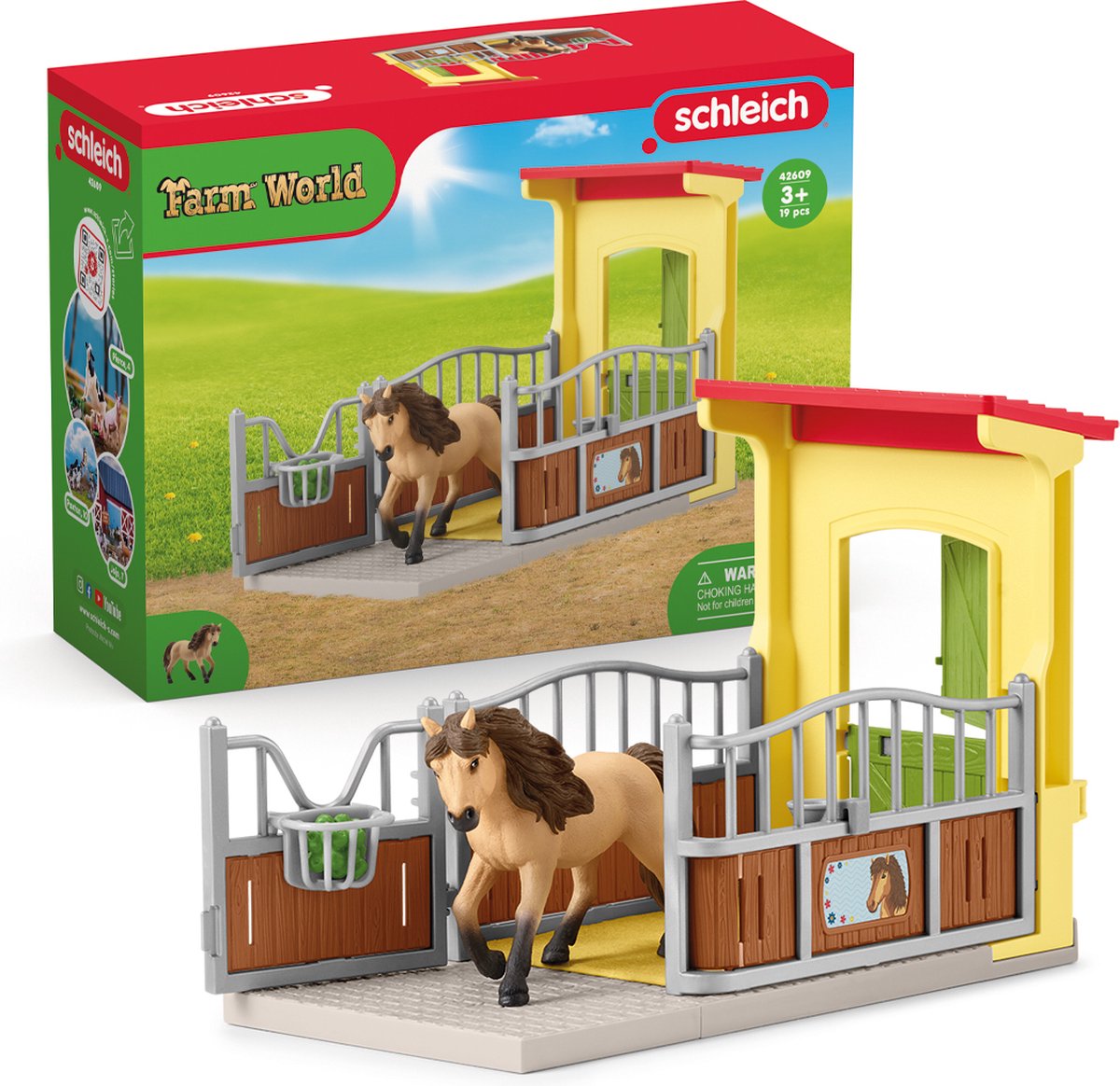 Schleich Farm World Ponystal mit Icelanderhessle 42609