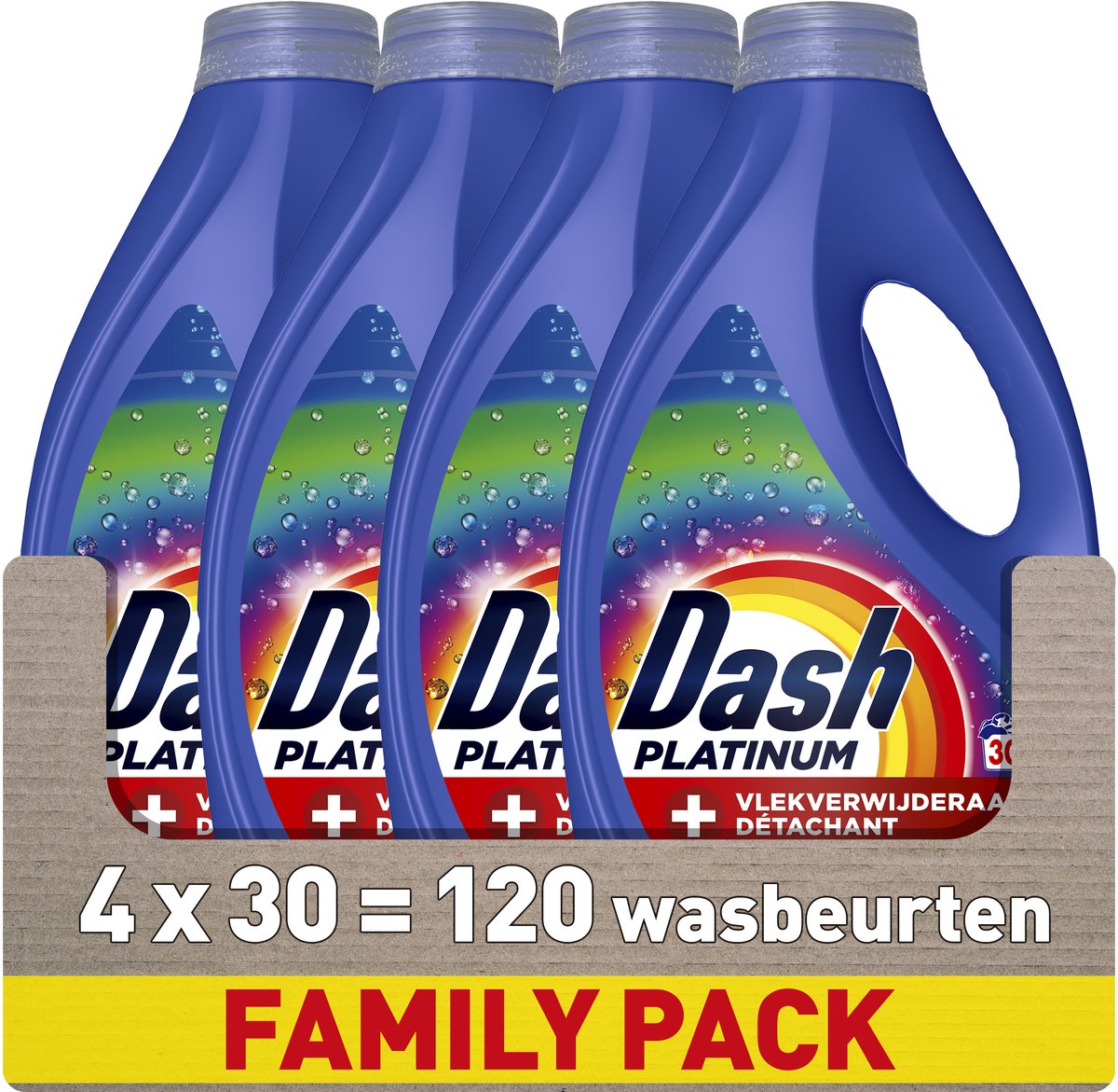 Dash Flüssigwaschmittel + zusätzliche Fleckenentfernung für Farben – 4 x 30 Wäschen