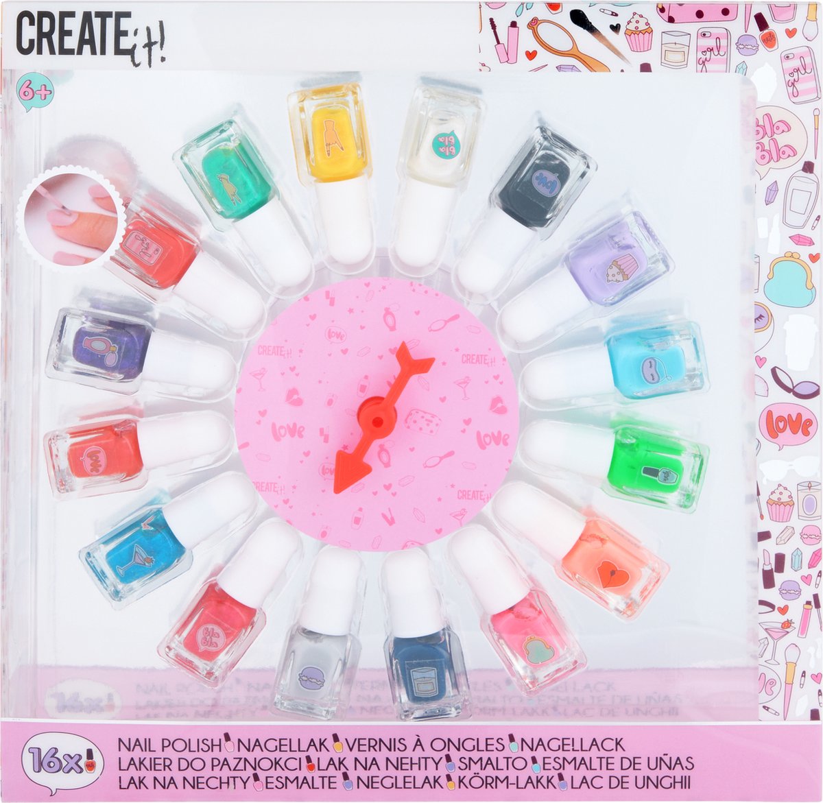 Erstelle es! Beauty-Nagellack-Set mit Auswahlrad, 16-tlg.