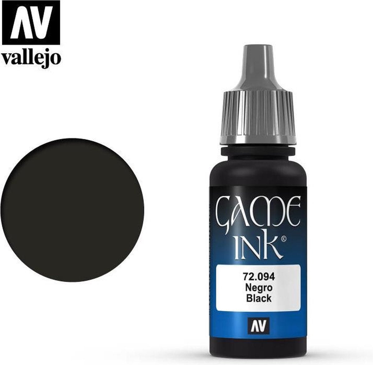 Vallejo Hobby Paint Acrylfarbe – 72094 Game Color – schwarze Tinte – Acryl – Farbflasche – 18 ml