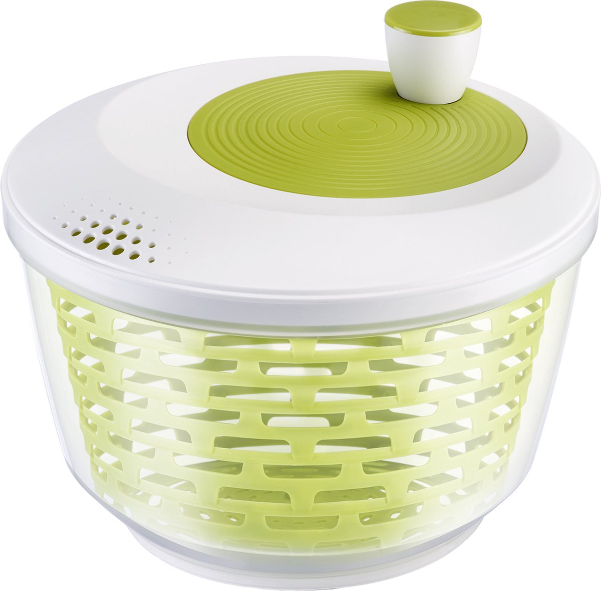 Westmark Salatschleuder, Fassungsvermögen: 4,4 l, ø 23,5 cm, Kunststoff, BPA-frei, Spinderella, transparent weiß grün, 2430226a