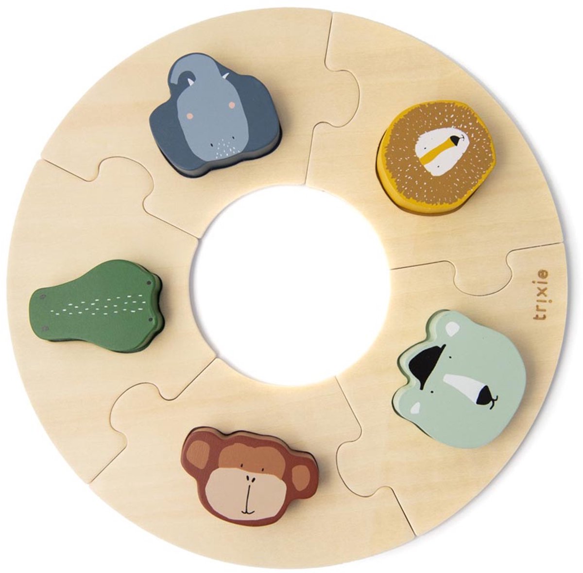 Trixie Holz-Rundpuzzle Tiere, 10-tlg.