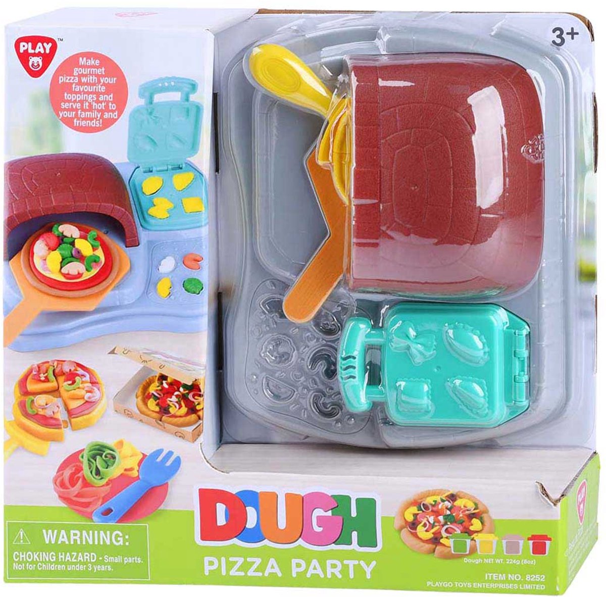 Playgo Tonspielzeug-Pizza-Partyset mit 4 Tontöpfen für Kinder.