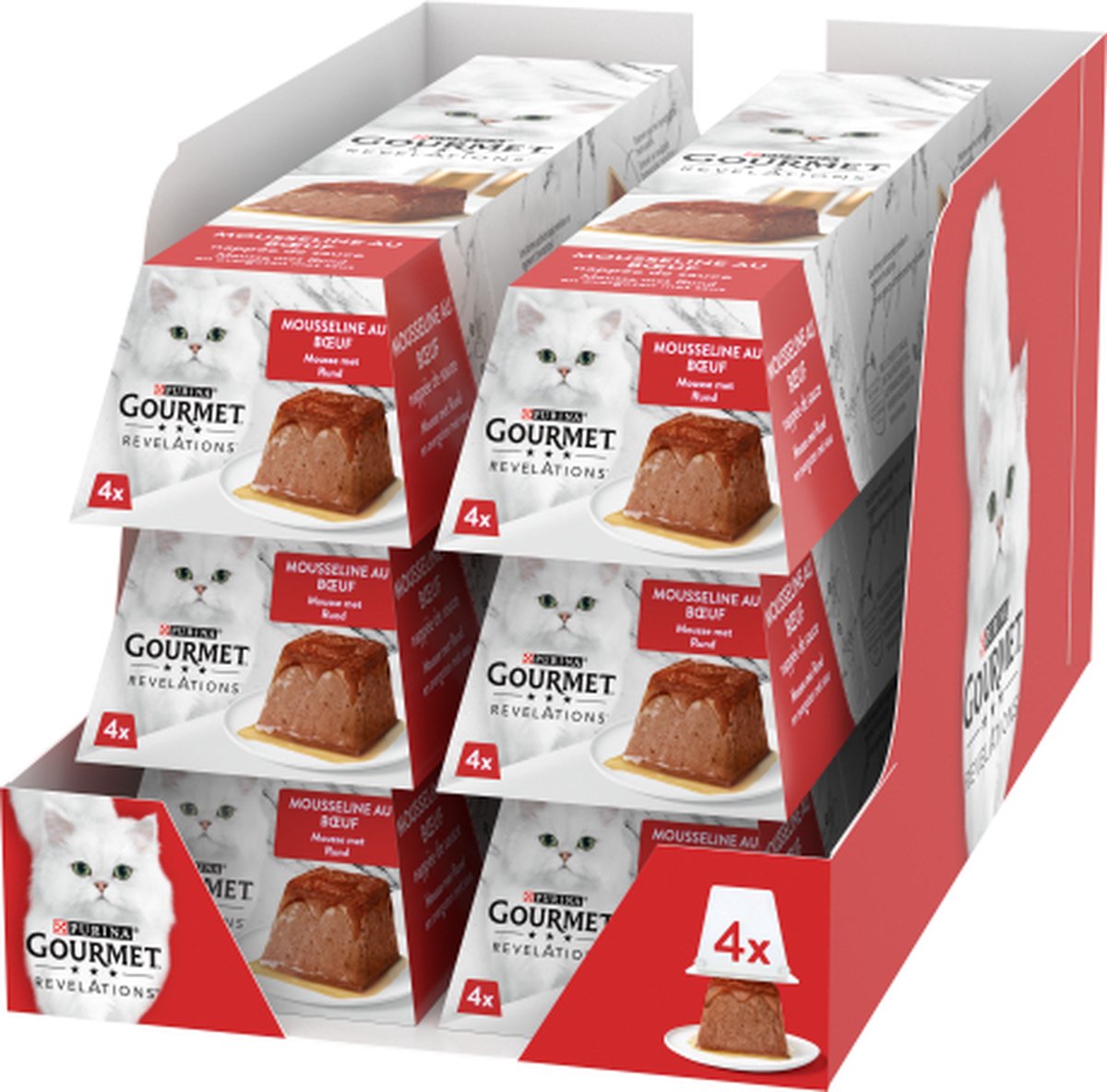 Gourmet Revelations Mousse – Nassfutter für Katzen – Rind – 24 x 57 g