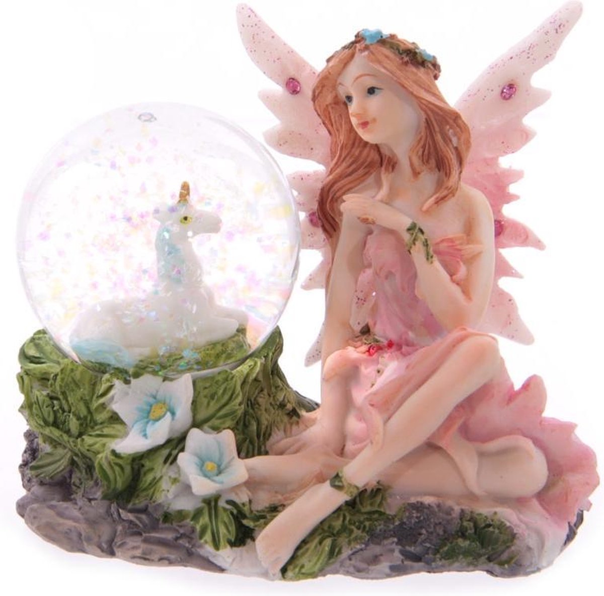 Puckator Statue - Fee - Elfe - Blumenfee mit Schneekugel - drei Arten - 10 cm