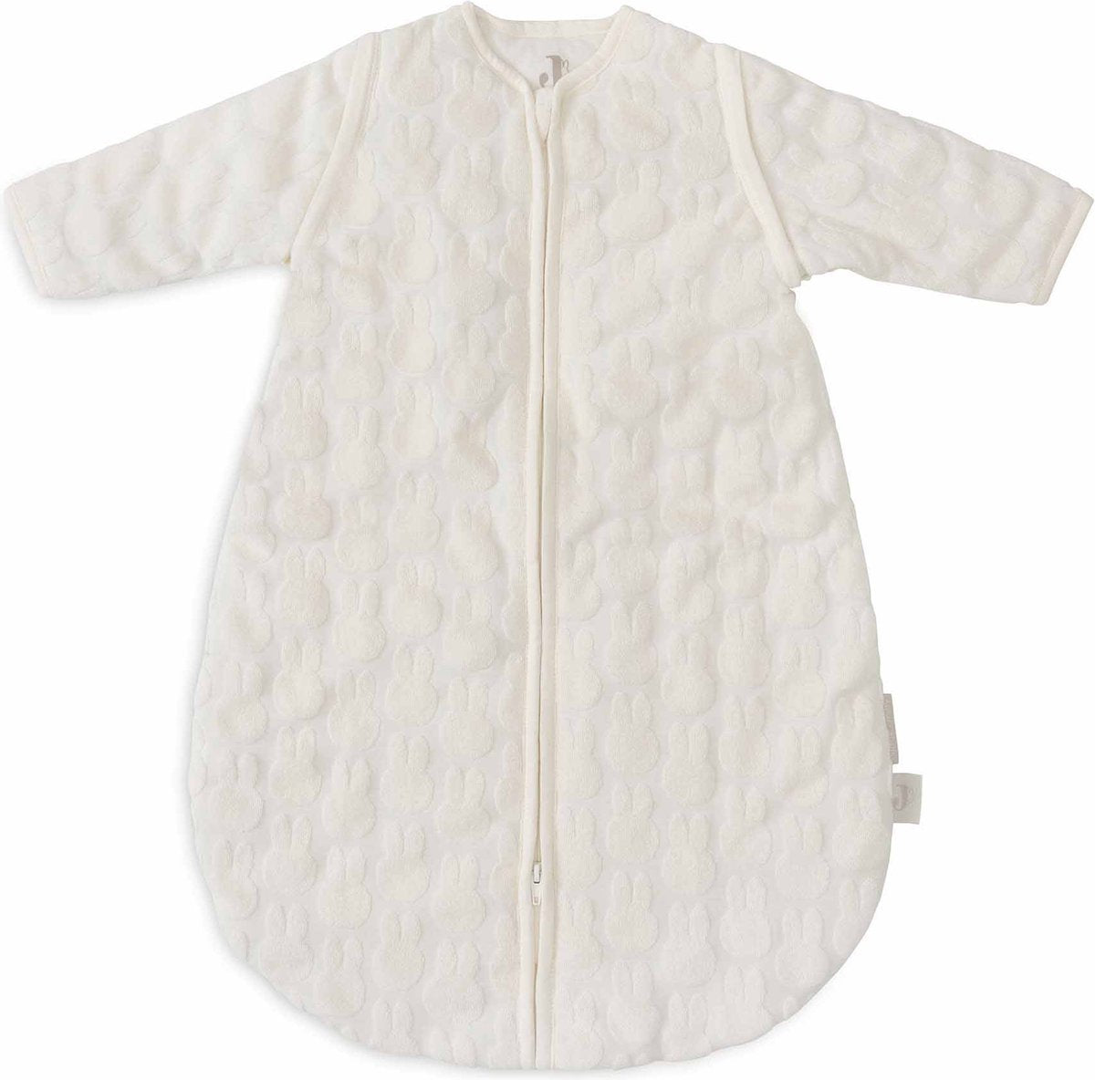 Jollein x nijntje - baby slaapzak winter met afritsbare mouw 60cm - rond - miffy jacquard ivory - winterslaapzak
